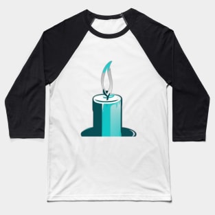 Serene Blue Candle Flame Illustration No. 615 Baseball T-Shirt